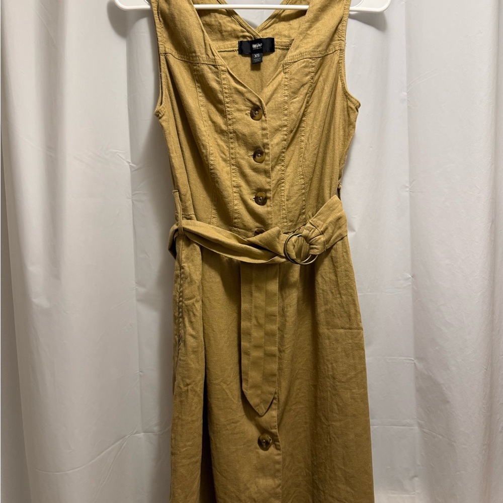 Mossimo Supply Co. Tan Midi Dress with Belt